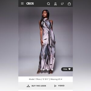 ASOS Abstract Black and White Maxi Dress